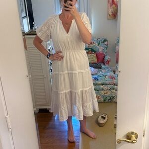 Betsey Johnson Cream Flutter Sleeve Sundress